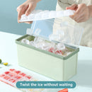 Ice Tray - Ice Cube Tray with Lid and Bin (3 Trays 1 Ice Bucket & Scoop)