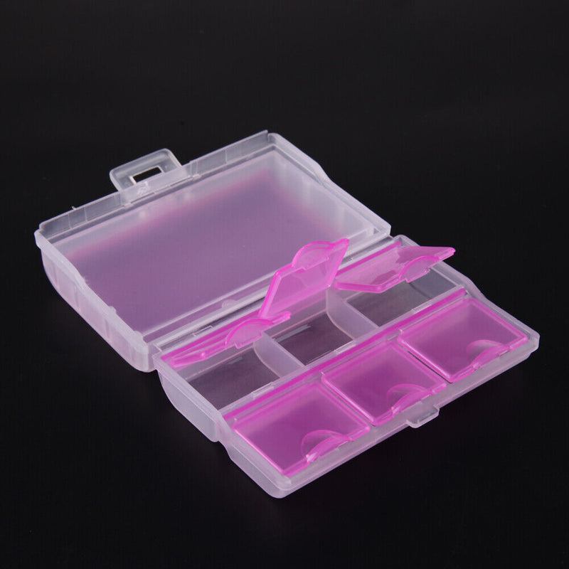 Travel Tablet Pill Medicine Dual Layer 6 Compartments Dispenser Box(Pink)
