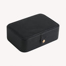 Velvet Jewelry Box Portable Necklace Earrings Organizer with Lock (Black)