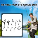 Fishing Rod Guides Stainless Steel Tip Top Ring Pole Repair Kit (Black)