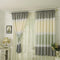 4pcs Strip Shading Curtain Bedroom Living Room Semi Blackout Purdah(Green)
