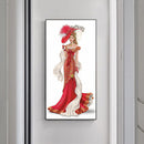 Red Dress Lady Full Round Drill Mosaic Wall Art Picture of Rhinestone Decoration