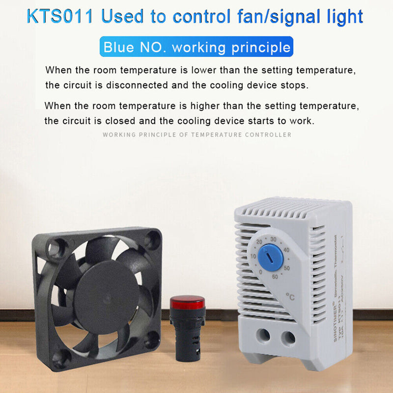 Plastic 0-60 Degree Cabinet Mechanical Temperature Controller Thermostat Sw