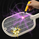 Electric Insect Swatter USB Rechargeable Led Light Mosquito Killer (Beige) Newly