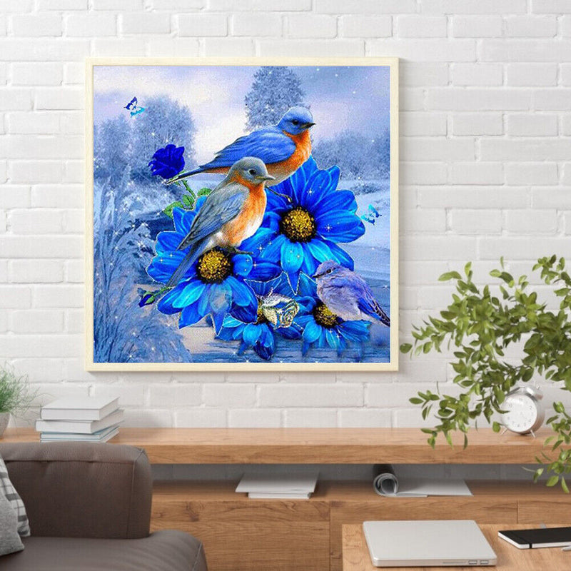Frameless Oil Paint By Numbers DIY Bird Flower Picture Craft Kit Home Decorat