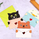 Card Birthday Gift Invitation Thanks Message DIY Cartoon Animal Greeting Card