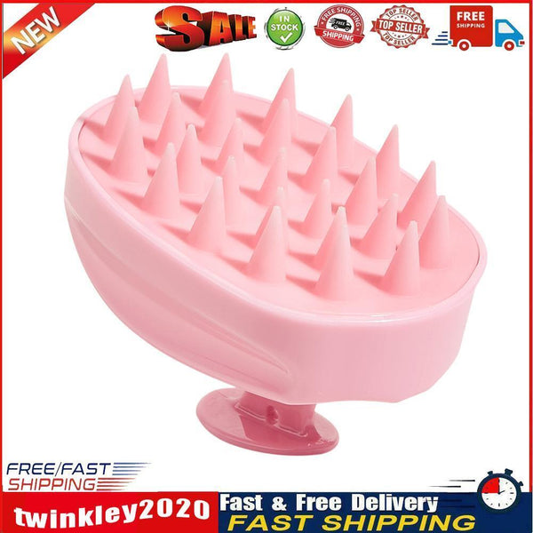 Silicone Head Smooth Hair Care Massage Brush Bath Scalp Stimulate (Pink) Newly
