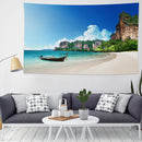 Fashionable Island Boat Wall Mounted Tapestry Home Bedroom Dorm Rug Decoration