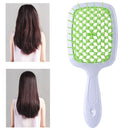 Wide Teeth Air Cushion Comb Scalp Massage Salon Hair Brush (White Green) Newly