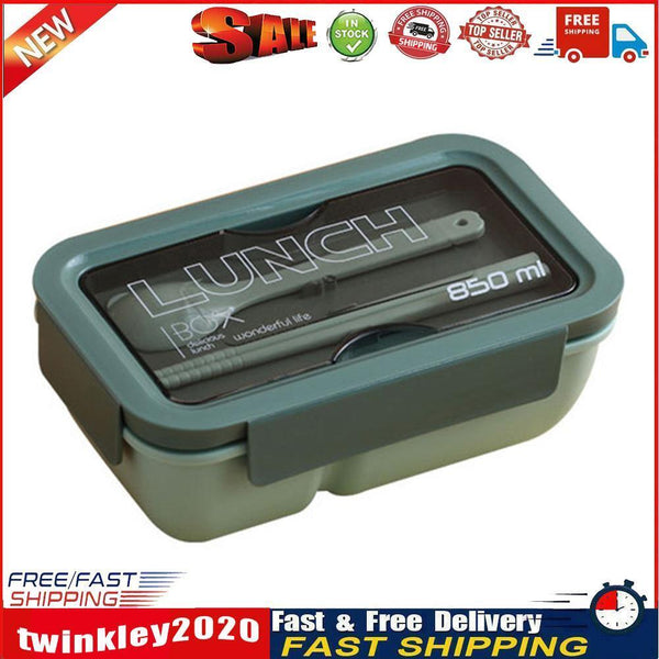 Microwave Lunch Containers Box with Compartments Food Container (Green) Newly