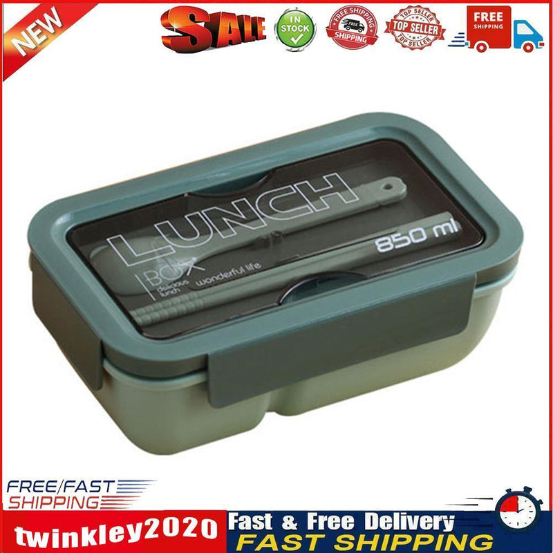 Microwave Lunch Containers Box with Compartments Food Container (Green) Newly