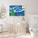 5D DIY Rhinestone Christmas Starry Night Full Round Drill Diamond Painting Decor