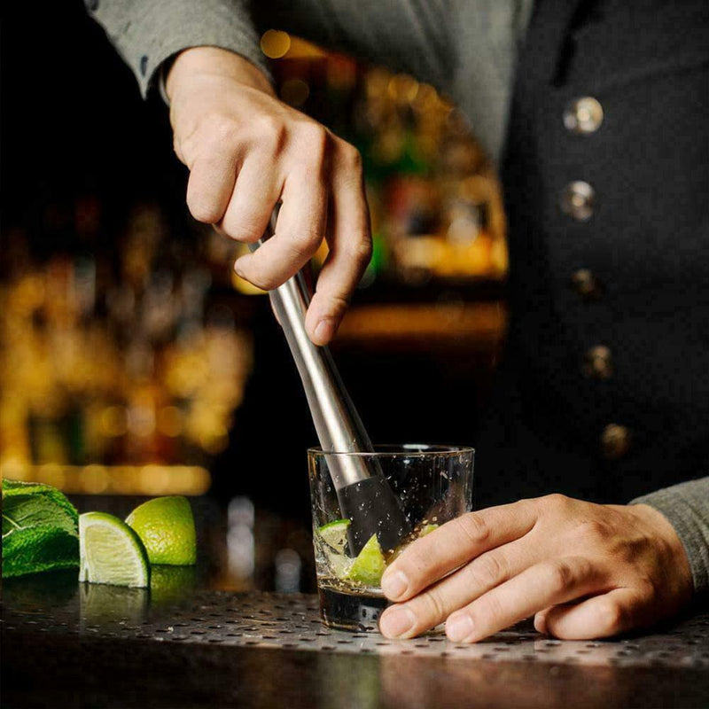 Steel Cocktail Muddler Wine Stirrer Ice Crusher Tools Stick Bar O2Z5 Z5U6