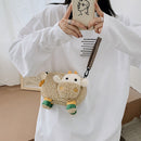 Cute Women Plush Lamb Shoulder Crossbody Bag Casual Ladies Small Handbags