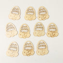 10pcs Wooden Easter Egg Pieces with Hemp String DIY Cutout Craft Ornaments