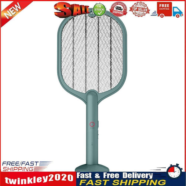 Electric Insect Swatter USB Rechargeable Led Light Mosquito Killer (Green) Newly