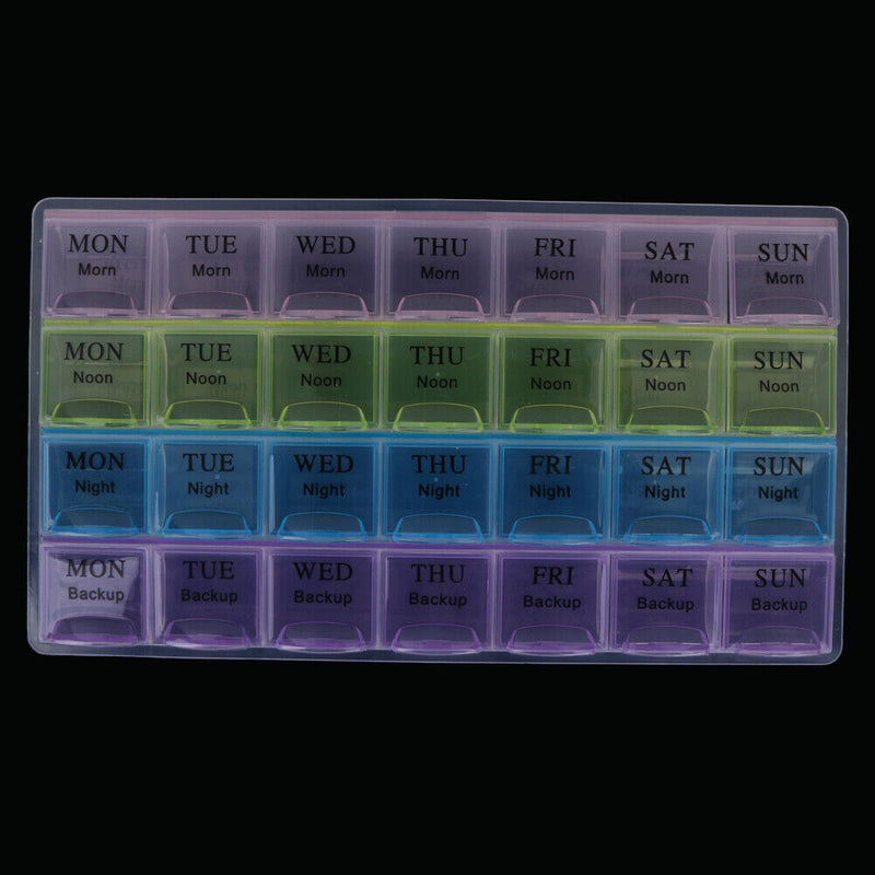 28 Small Compartment Pill Box 7 Day Medicine Storage Organizer Container Case