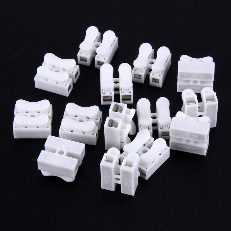 50pcs/Lot Push Wire Male 2P Shock Connector Terminal Blocks Connector