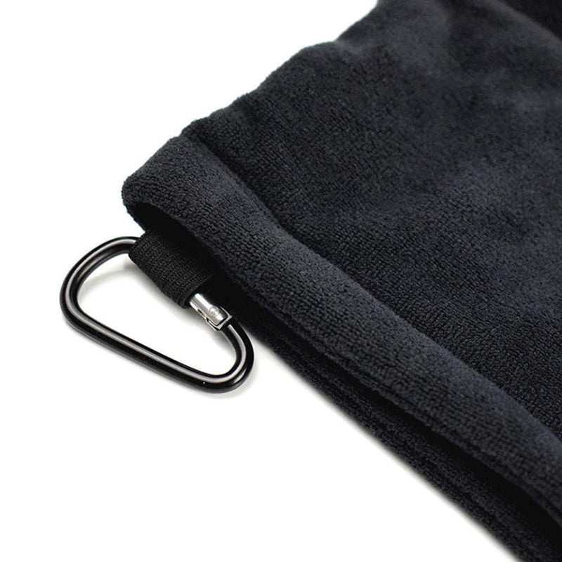 Microfiber Golf Ball Cleaning Towel Golf Club Wiping Cloth Cleaner (Black)