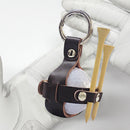 Outdoor Golf Protective Ball Cover Cowhide Leather Golf Training Ball Bag Holder
