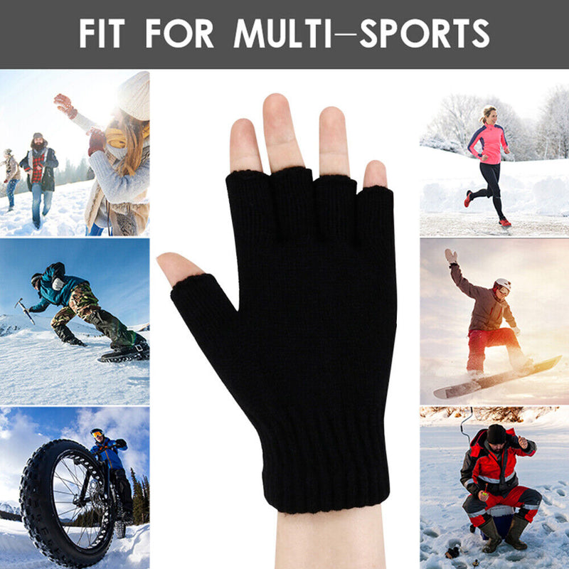 #A Women Men Electric Heating Gloves Rechargable Knitted Mittensm for Sports Ski