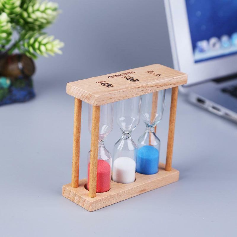 1/3/5 Minutes Wood Frame Hourglass Sandglass Sand Clock Timer Random Color