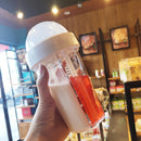 600ml Dual Straw Cup Outdoor Sports Drinking Beverage Water Bottle (White) Newly