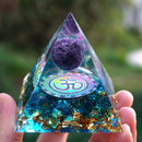 Pyramid Ogan Crystal Energy Tower Nature Reiki Chakra Crushed Stone (H) Newly