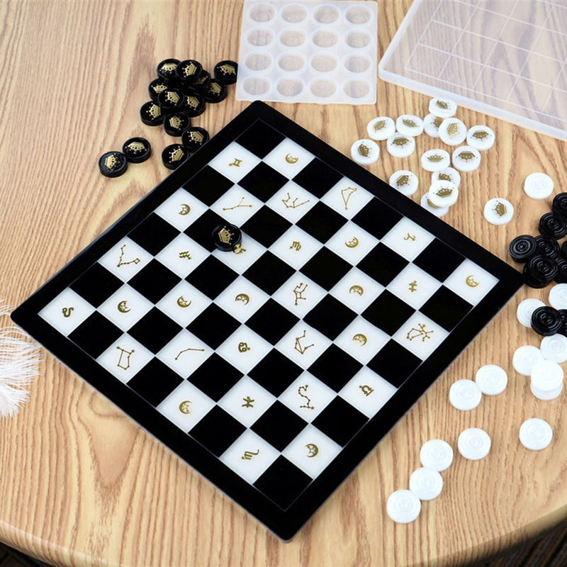 Epoxy Crystal Glue DIY Silicone Chess Mold Chessboard Mould Chess Board Tools