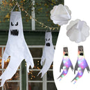2 Pieces Halloween Windsocks with LED Light Halloween Decorations White.