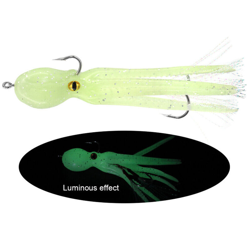 5x 11cm 22g Octopus Soft Fishing Lures Jig Hook Artificial Wobbler Bait (F)