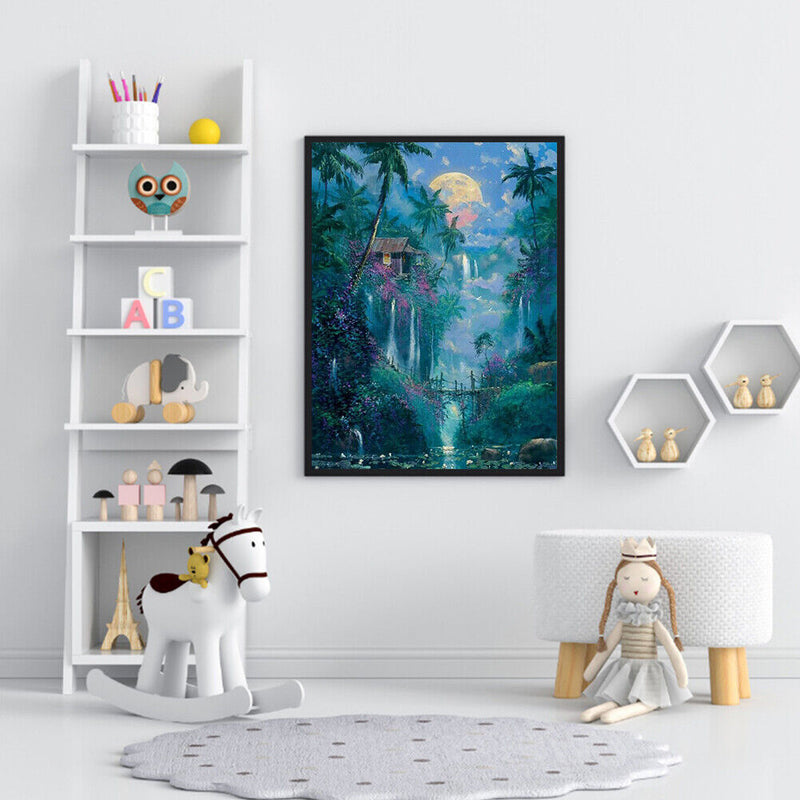 Woods Moon Oil Paint By Numbers Kits Canvas Drawing DIY Coloring Picture