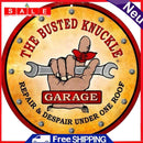Busted Knuckle Garage Round Retro Metal Plate Tin Sign Plate Poster for Bar
