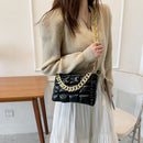 Women Simple Chain Plaid Grid Single Shoulder Bag Female Daily Messenger Bag