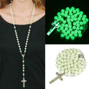 Glow in Dark Rosary Bead Luminous Necklace Jewelry Gift G3Y5