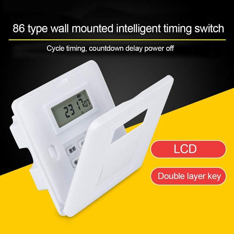 Wall LCD Display Digital Timer Switch 24 Hour Cyclic Timer Countdown Timer