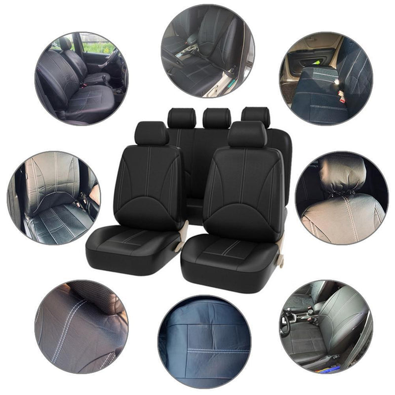 Four Seasons PU Leather Car Seat Covers Set Automobile Seat Protector Universal