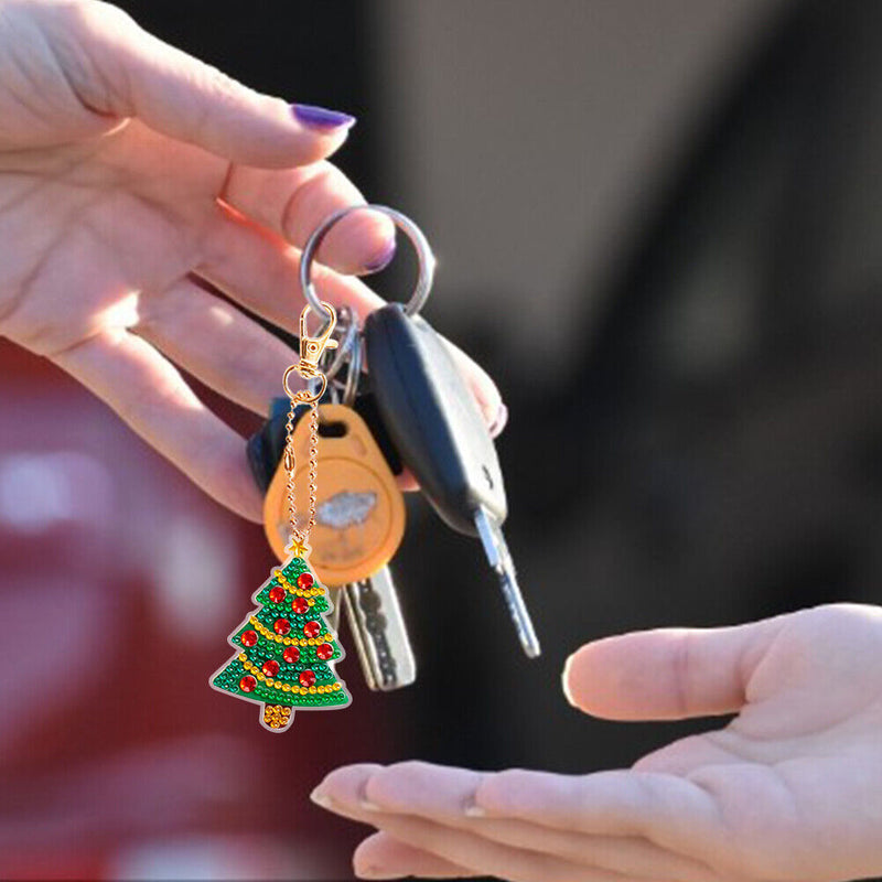 5D DIY Full Special Drill Diamond Painting Keychain Art Pendant(21x7cm) Newly