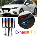 Dual Outlet Burnt Blue Car Exhaust Tip Stainless Steel Muffler Silencer Newly