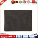 Men Thin Wallets Letters Mini Coin Purse Bifold Zipper Card Holder (Black)