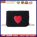 Winter Heart Small Bags Women Girls Chain Shoulder Messenger Bags (Black)