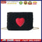 Winter Heart Small Bags Women Girls Chain Shoulder Messenger Bags (Black)