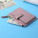 Women Fashion Solid Color Multi-slot Card Holder PU Leather Wallet (Purple)