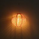 10 inch LED Round Solar Lantern Waterproof Hanging Decor (Red Flower B) Newly