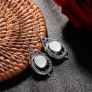 Ear Studs Amethyst Dangle Moonstone Earrings Openwork Pattern Moonlight