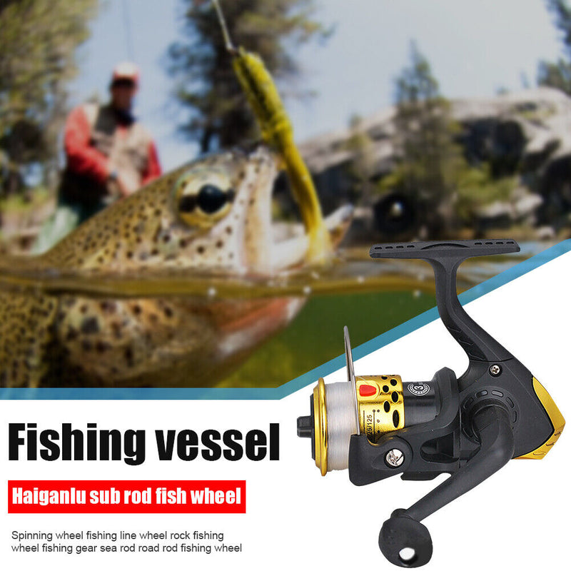 Spinning Reel 3BB Spool Wire Cup Gear Ratio 5.1/1 Sea Fishing Reel (Yellow)