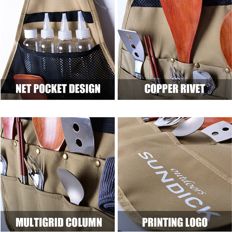 SUNDICK Oxford Cloth Outdoor Camp Picnic Tableware Storage Bag (Triangle L)