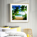 Beach Coconut Tree Oil Paint By Numbers Kits Canvas Picture Wall Art DIY Cr
