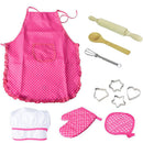 11pcs Kids Chef Set Cook Costume Apron Chef Hat Children Cooking Role Play Toys