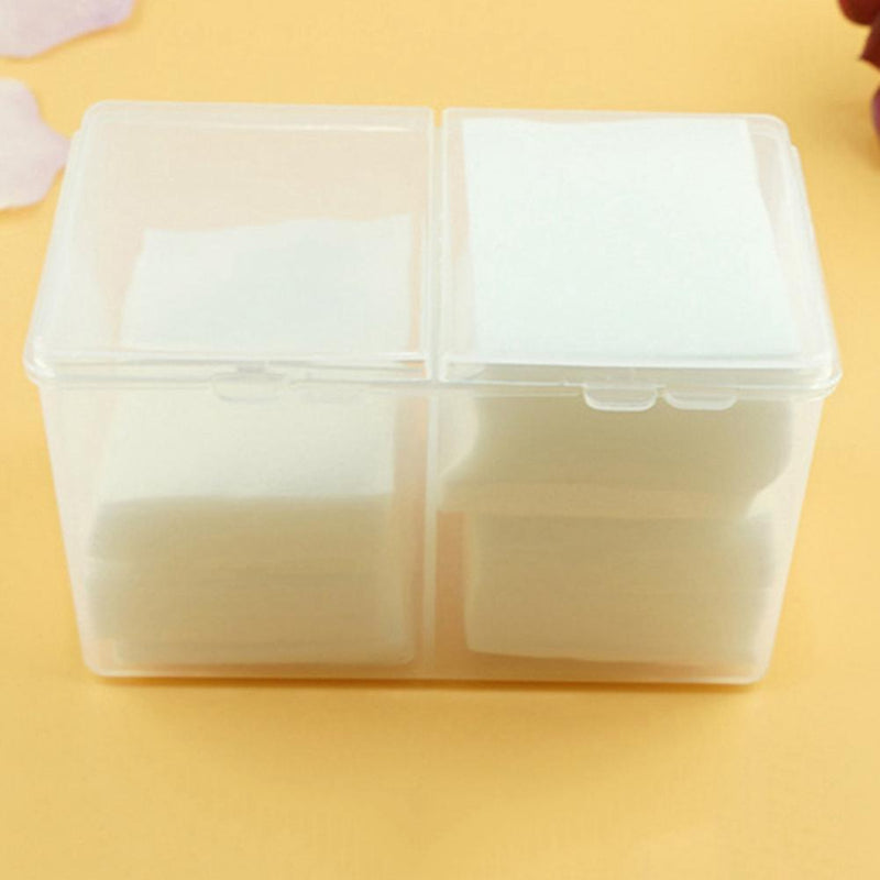 2 Compartments Cotton Pad Swab Storage Nail Art Gel Polish Remover Container Box